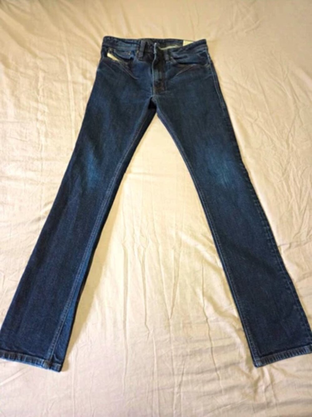 Diesel Industry Slim Straight Dark Wash Blue Denim Jeans Mens Size 28 Low Rise